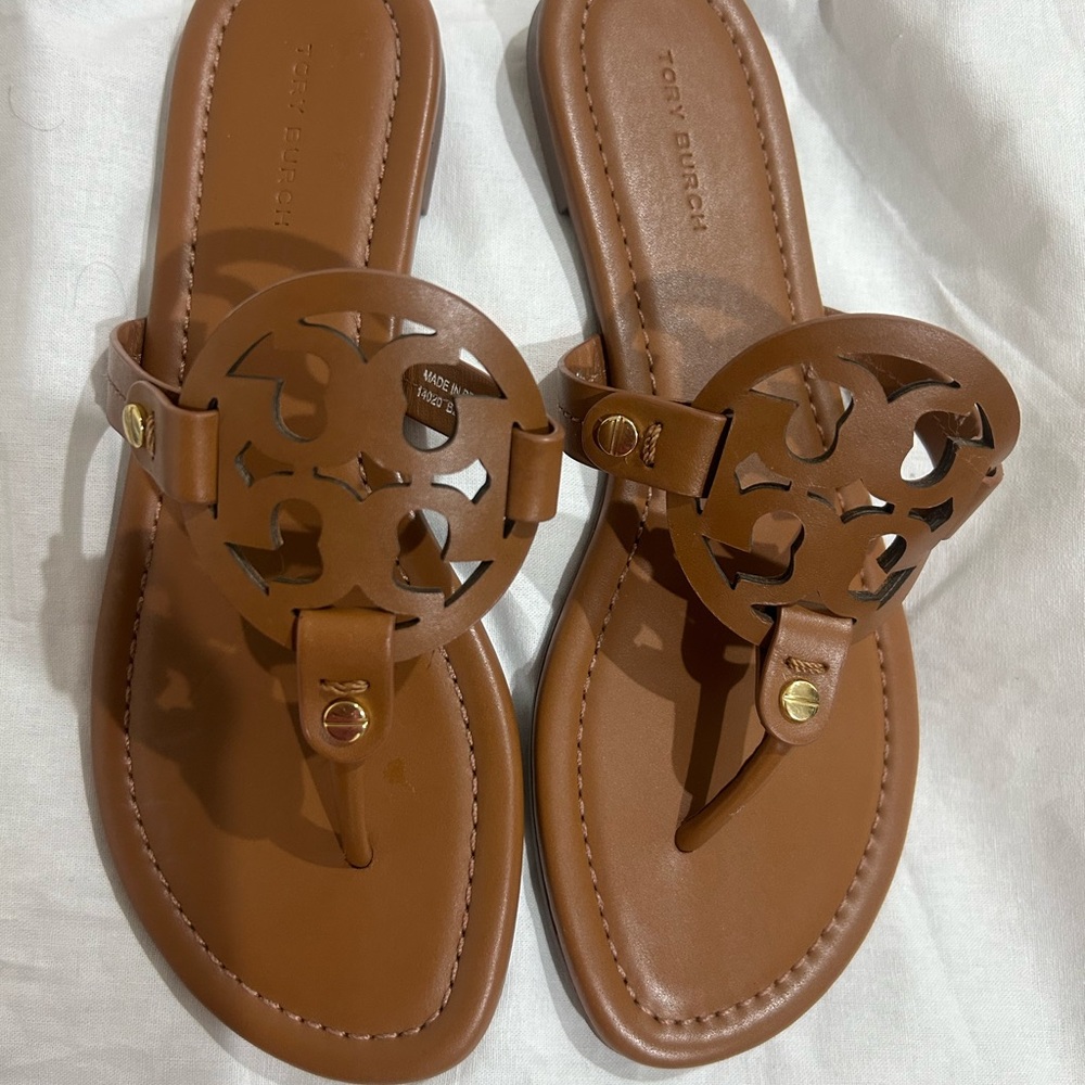 Tory Burch Tan Cutout Sandals